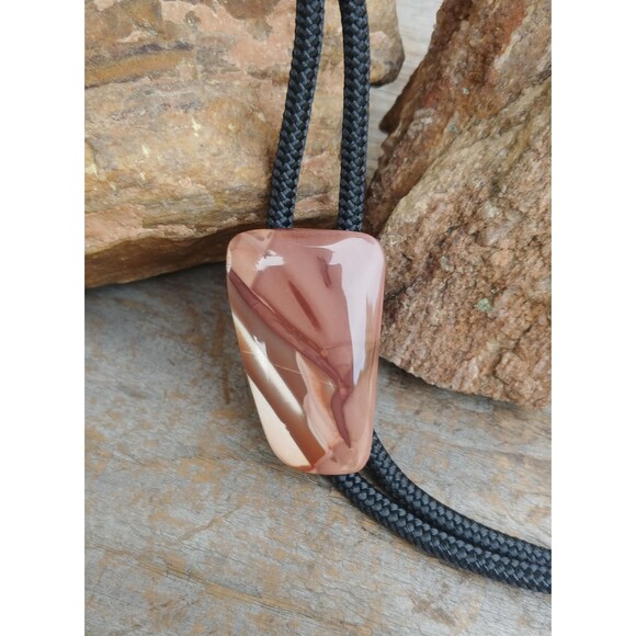 Handcrafted Brown Stone Bolo Tie - Picture 8 of 10